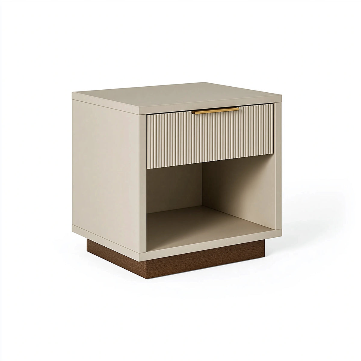 Nachttisch 50 x 40 x 60 cm Holzwerkstoff Beige Braun mit Schublade moderner Stil