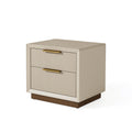 Nachttisch 50 x 40 x 55 cm aus Holzwerkstoff Beige mit 2 Schubladen geriffelter Front