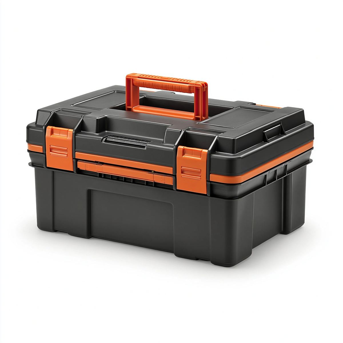 Werkzeugkoffer 50 x 30 x 25 cm Kunststoff Schwarz Orange mit Tragegriff