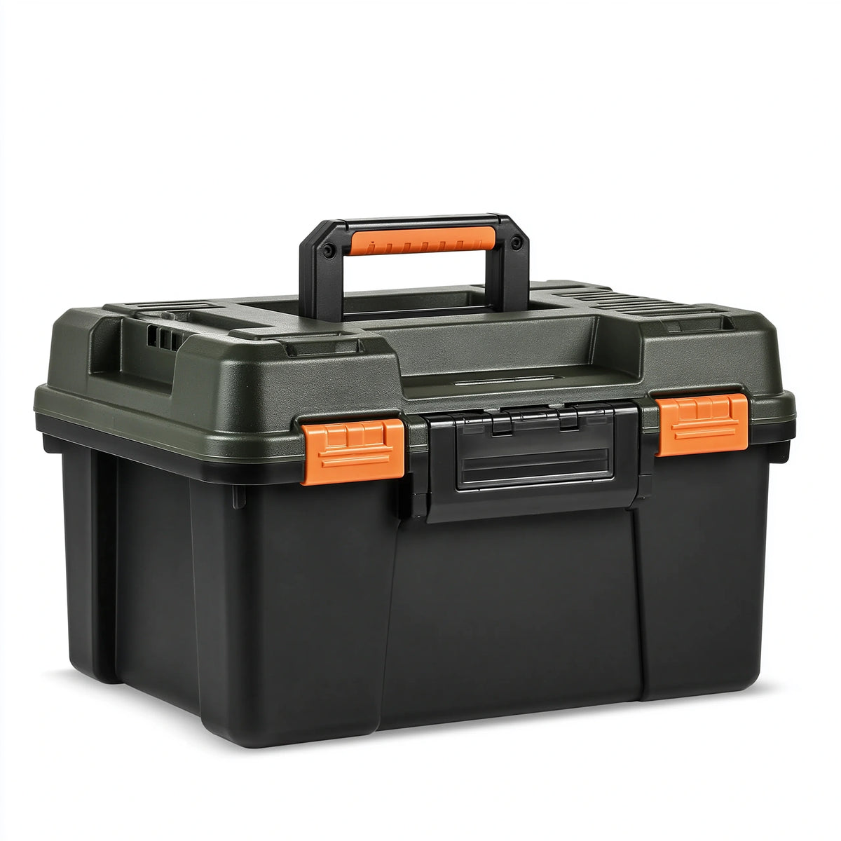 Werkzeugkoffer 50 x 30 x 25 cm Kunststoff Schwarz Orange mit Tragegriff